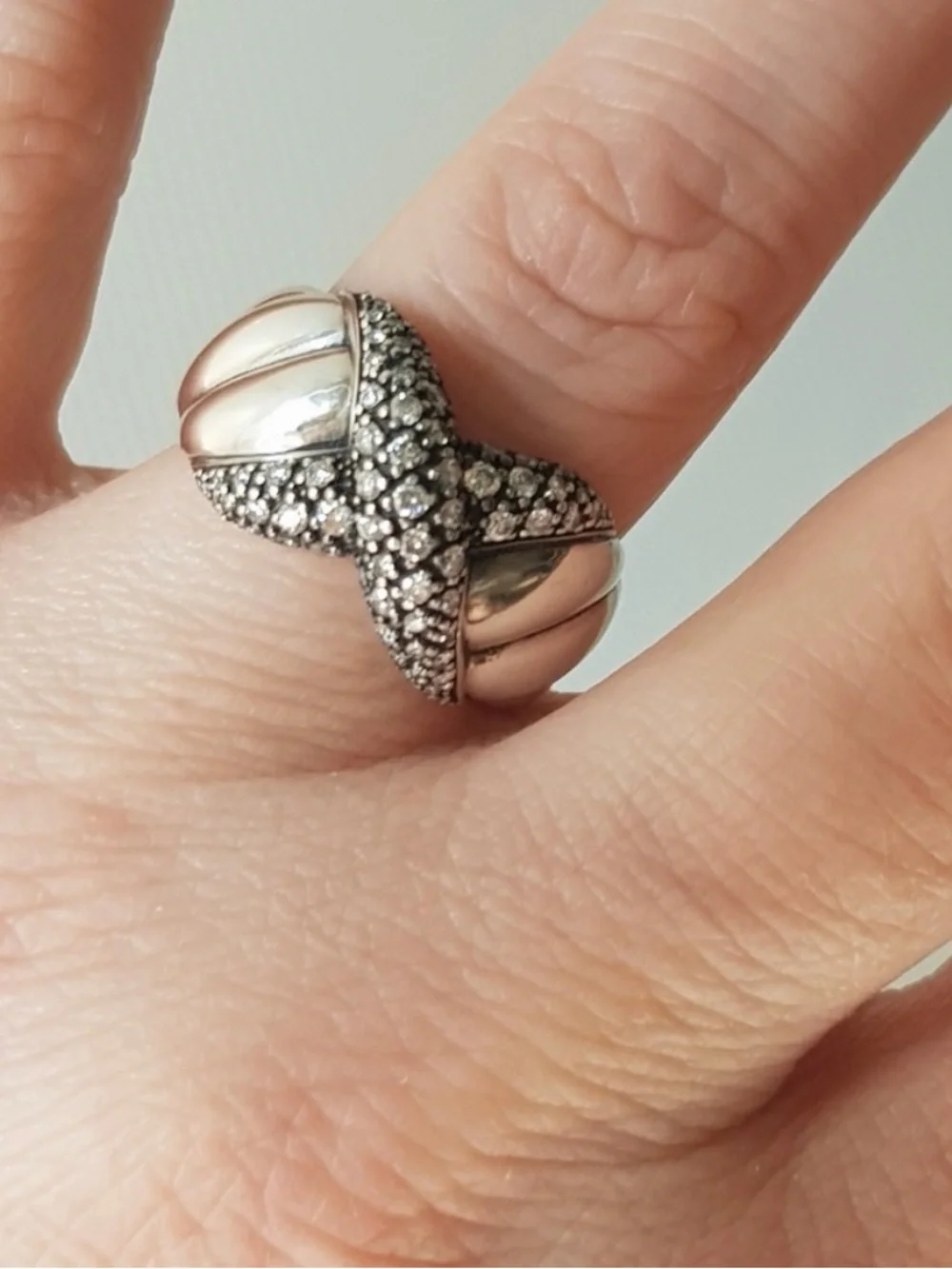 David Yurman Midnight Melange X Ring With Diamonds